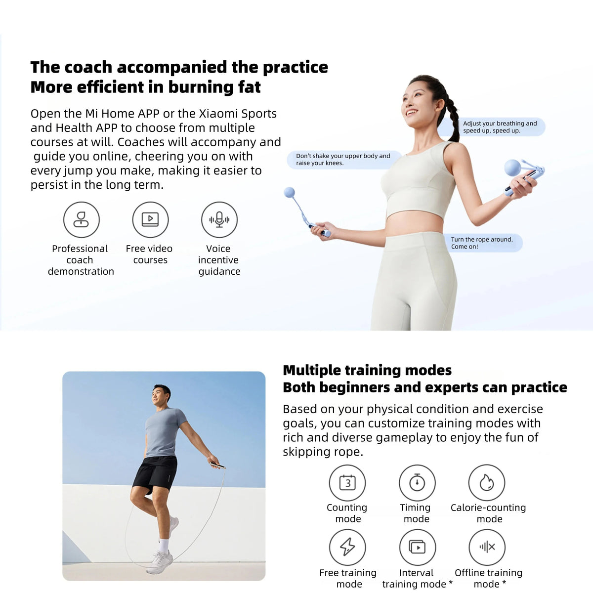 NEW MIJIA Smart Skipping Jump Rope 2 Digital Counter Adjustable Calorie Calculation Sport Fitness Exercise Lose Weight CN