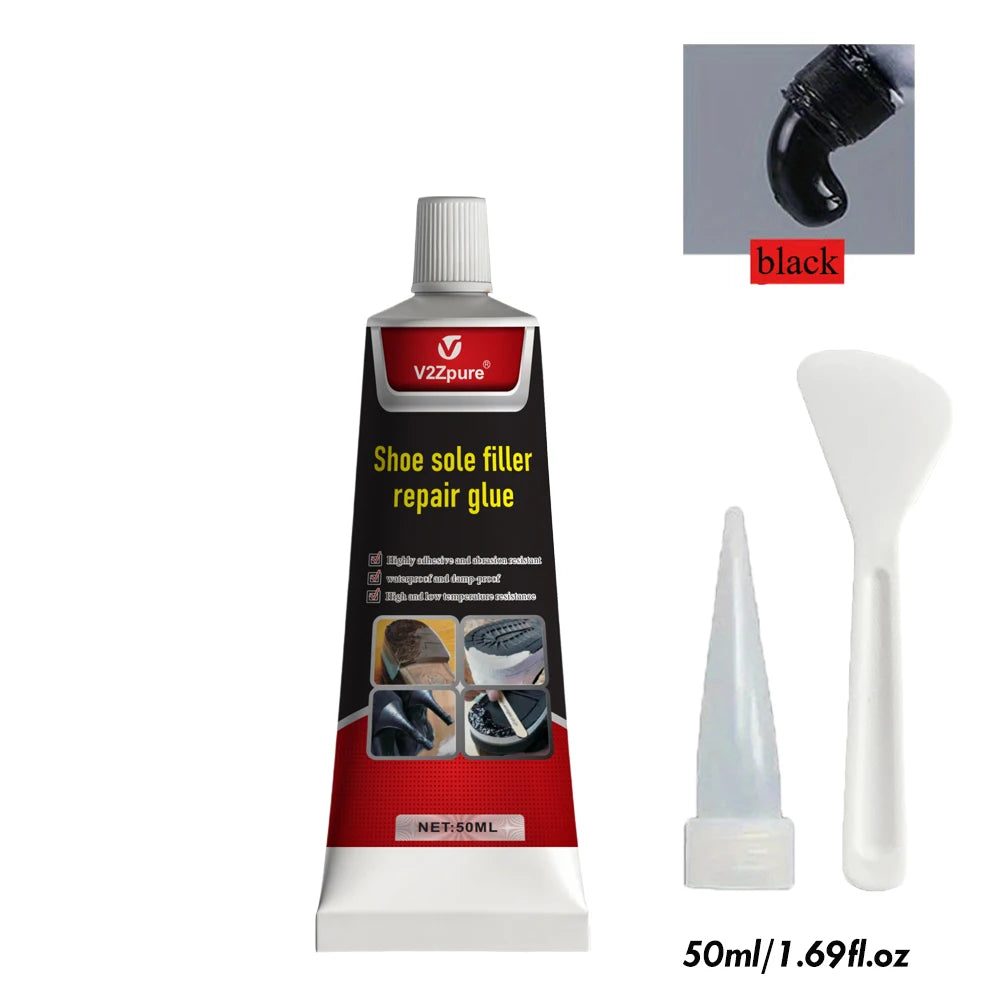 Waterproof Shoe Sole Repair Glue Super Strong - Durable Sealant for Crack Filling, Black Repair Paste for Rubber Materials
