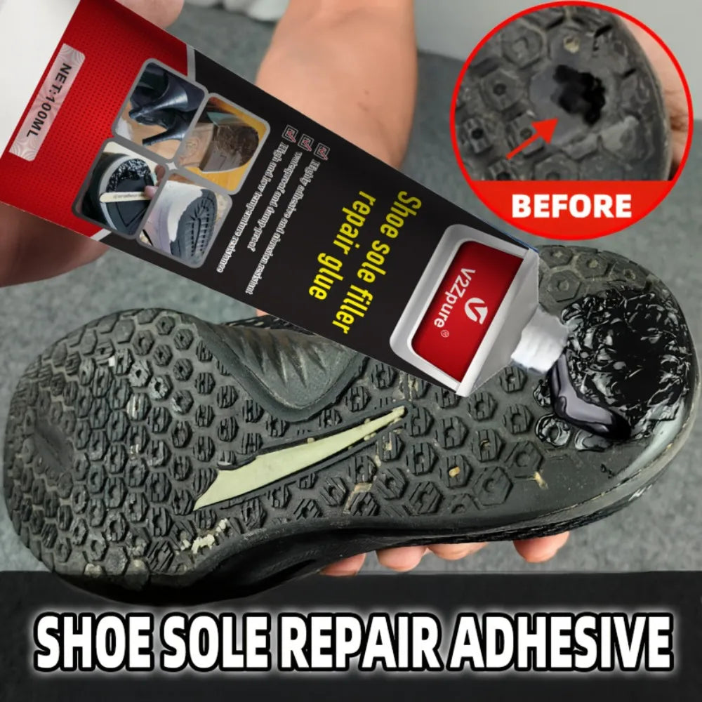 Waterproof Shoe Sole Repair Glue Super Strong - Durable Sealant for Crack Filling, Black Repair Paste for Rubber Materials
