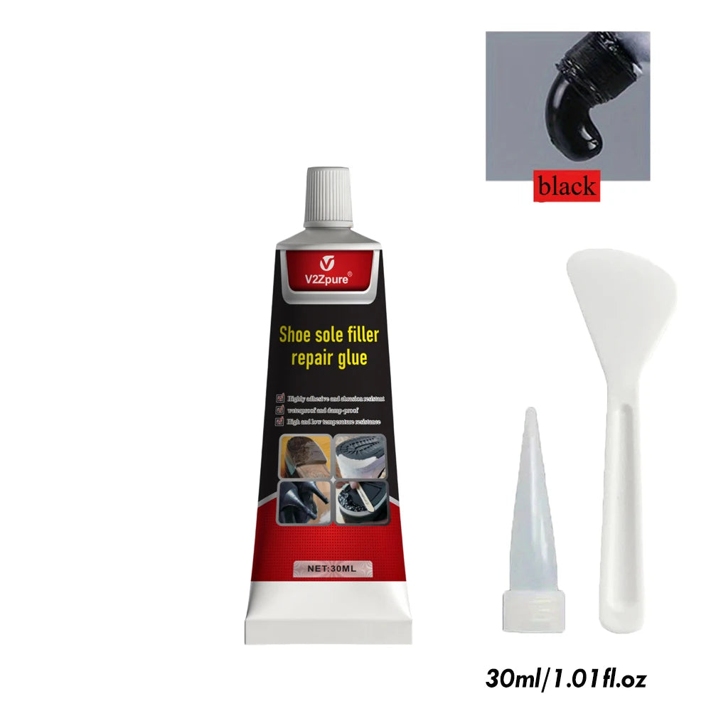 Waterproof Shoe Sole Repair Glue Super Strong - Durable Sealant for Crack Filling, Black Repair Paste for Rubber Materials