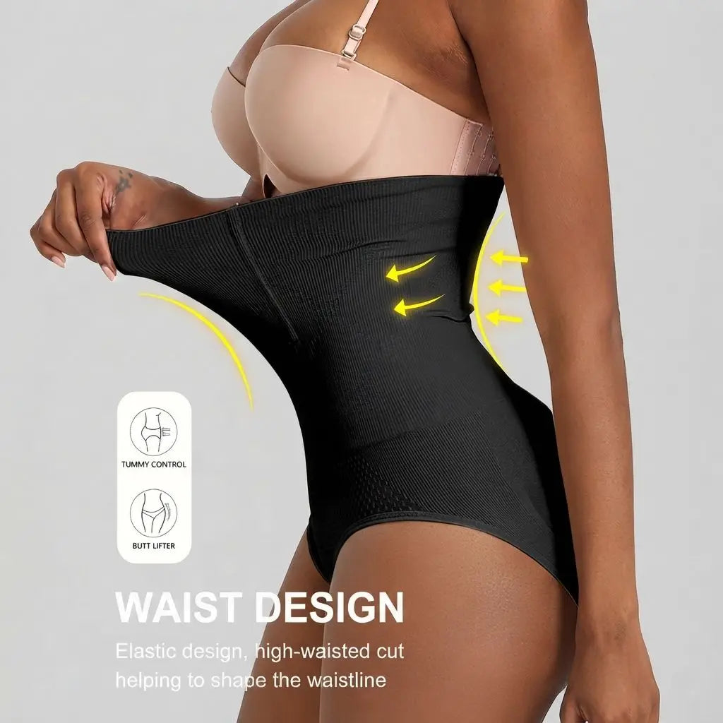 Postpartum Tummy Control Shapewear Briefs, High Waist Elastic Butt Lifting Underwear