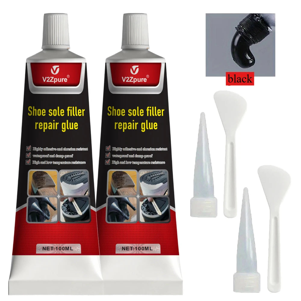 Waterproof Shoe Sole Repair Glue Super Strong - Durable Sealant for Crack Filling, Black Repair Paste for Rubber Materials